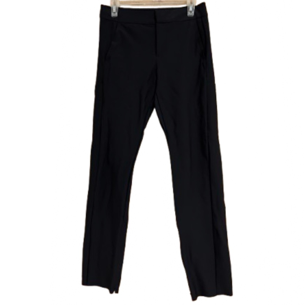 Athleta Women’s Black ‘Stellar Trouser’ ATHLEISURE Raw Hem High Rise Pants Sz-8 - Picture 2 of 8
